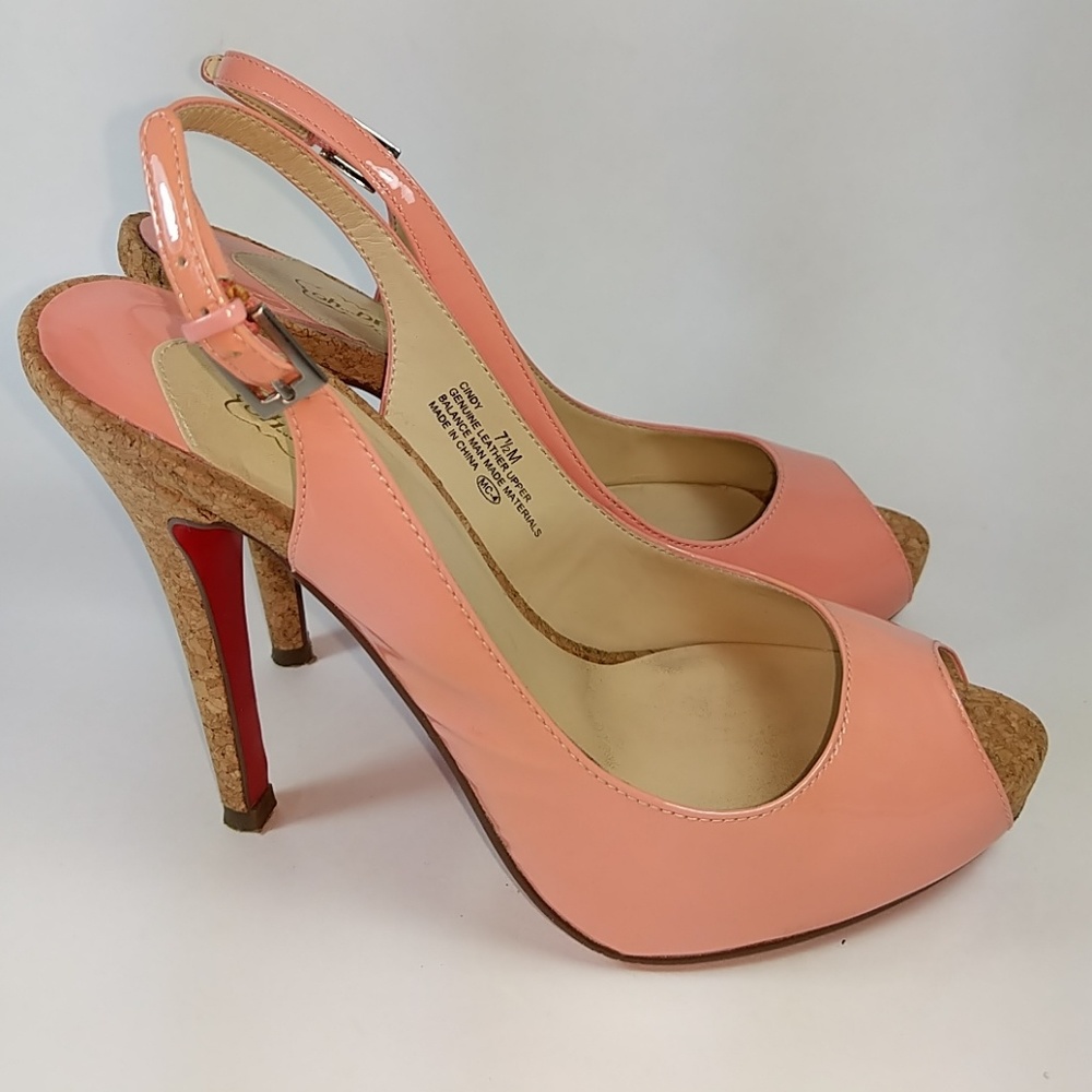 Oh Deer! Sling Back Open Toe Heels 7 1/2